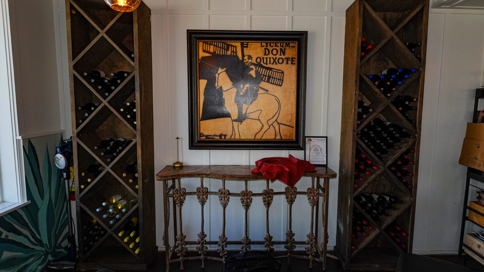 The wine and spirits cellar at Aquí